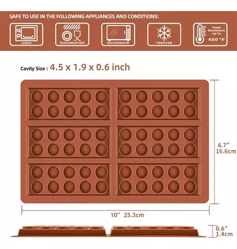 2 Moldes De Chocolate Moldes Bloque Chocolate Silicona Apilabl  x2-146362-3