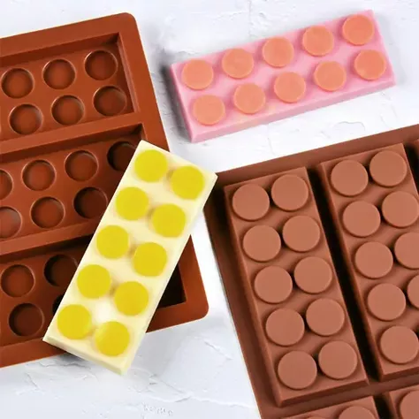 2 Moldes De Chocolate Moldes Bloque Chocolate Silicona Apilabl  x2-146362-4