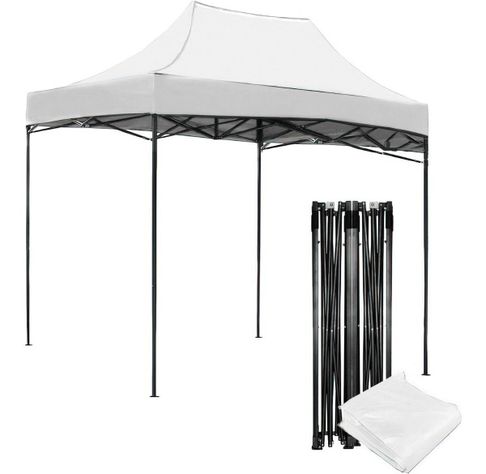 Toldo Plegable Jardimex 2x3 Carpa Impermeable Protección UV Blanco-0