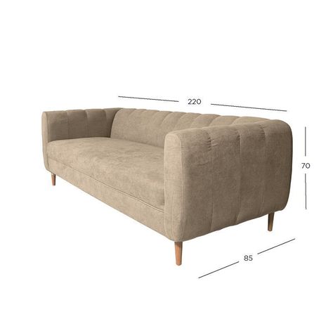 Sofá Lynette Felpa Beige 3 Cuerpos-4