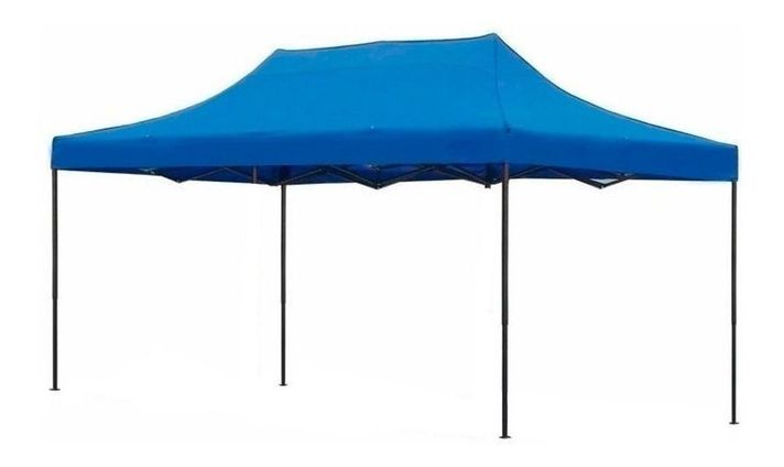 Toldo Plegable Jardimex 3x4.5 Carpa Antilluvia Protección UV Azul-0