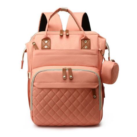 Mochila Maternal Pañalera Impermeable Salmon-0