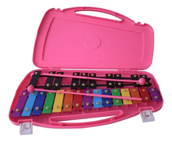 Metalófono Cromático 25 Notas Allegro Color Rosado-0