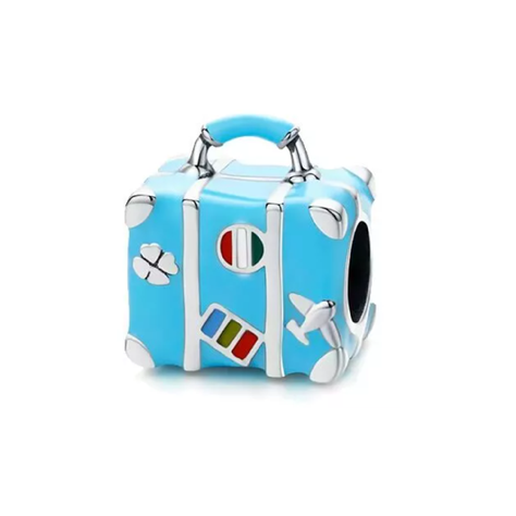Charm Maleta de Viaje en Plata Fina 925 SILVER HEART-0