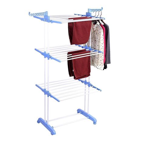 Colgador de ropa plegable 3 niveles-0