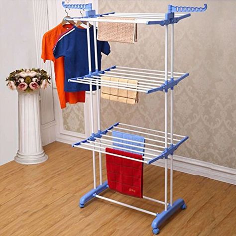 Colgador de ropa plegable 3 niveles-3