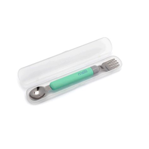 Set Cuchara Y Tenedor Desmontable Verde-Gris-2