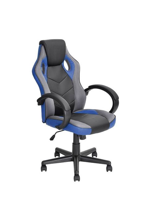 Silla Gamer Pu Flow Ergonómica Escritorio Azul-0