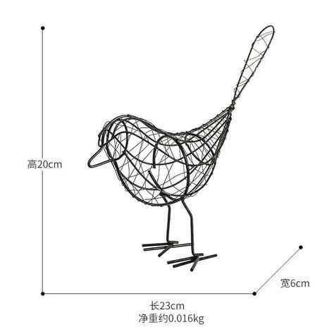 Figura De Pájaro De Hierro Para Decoración Adorno Hogar-1