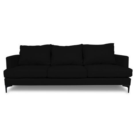 Sofá Aldara Chenille Tipo Lino Negro 3 Cuerpos-0