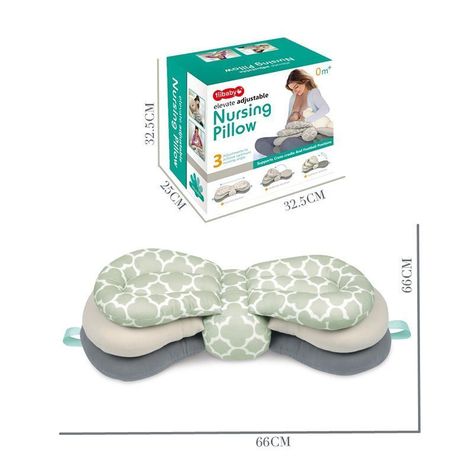 Almohada  de Lactancia Verde Ajustable 3 Niveles Multiuso -5