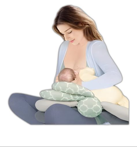 Almohada  de Lactancia Verde Ajustable 3 Niveles Multiuso -4
