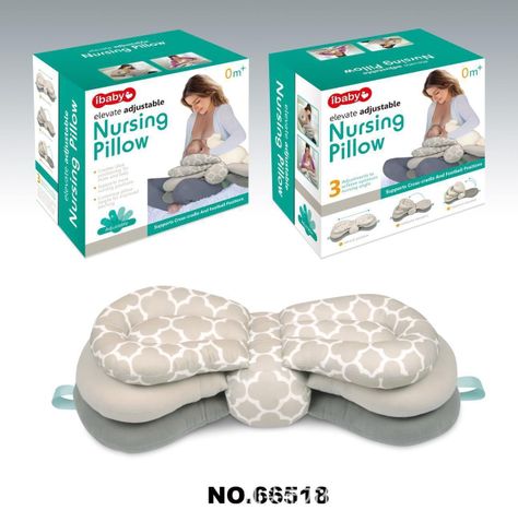 Almohada  de Lactancia Verde Ajustable 3 Niveles Multiuso -3