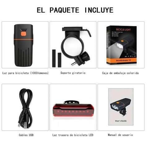 Luz Recargable Impermeable Para Bicicleta - 1000 Lum Tl210-5