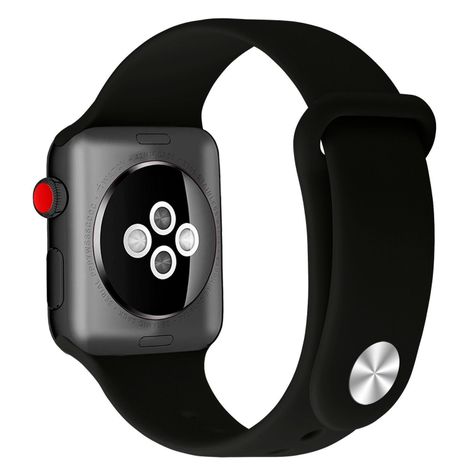 Correa Boton Compatible Iwatch Apple Watch Negro 38-40-41MM-0