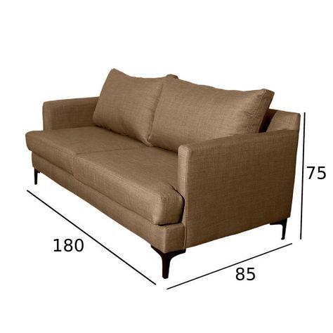 Sofá Aldara Chenille Tipo Lino Beige 2C-3