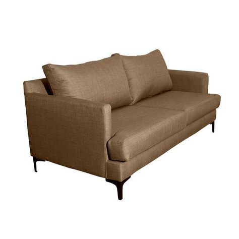 Sofá Aldara Chenille Tipo Lino Beige 2C-1