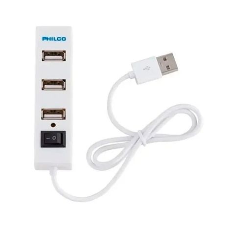 Mini Hub 2.0 4 Puertos Usb Blanco Philco - Malik-0
