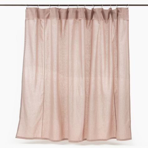 Cortina de baño desfelcada rosado 180x190cm-0