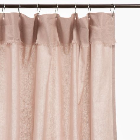 Cortina de baño desfelcada rosado 180x190cm-1
