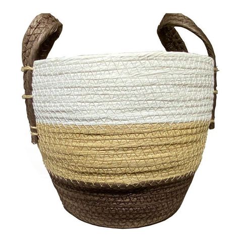 Canasto de Fibra Seagrass 24x20x20 cm. Natural 24x20x20 cm-0
