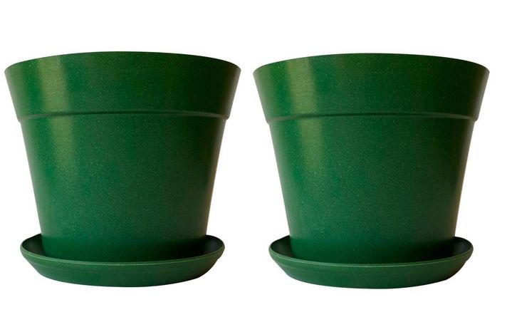 SET 2 MACETAS C/PLATO BIO CLASICO MUSGO 25X17-0