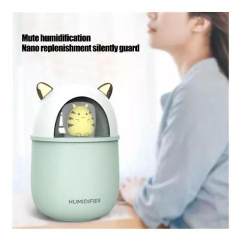 Humidificador De Aire Eléctrico Usb Verde Agua-2