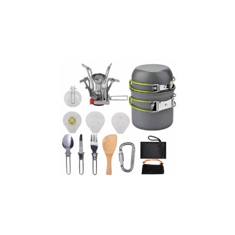 Set Ollas Para Camping De 11 Piezas Con Cocinilla - PuntoStore-1