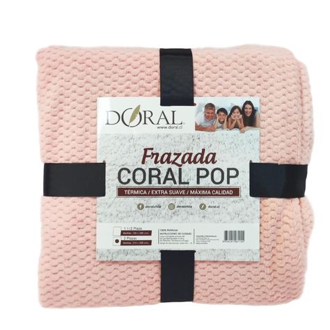 Frazada Coral Pop 2 Plazas Color Rosado Doral - SC-0
