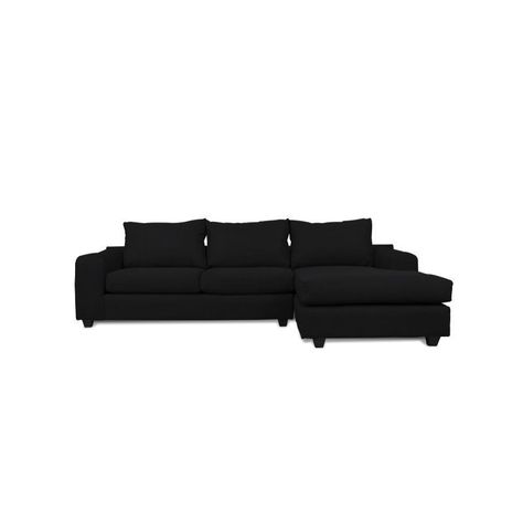 Seccional Kandra Chenille Tipo Lino Negro-0