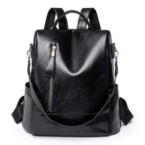 Mochila Cartera Antirrobo Cuero Pu Moda Elegante-0