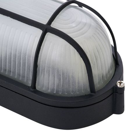 Foco Tortuga Porta E-27 Con Rejilla Exterior Negro-2