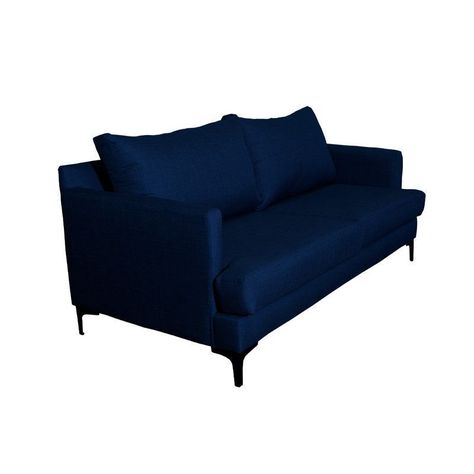 Sofá Aldara Chenille Tipo Lino Azul 2C-1