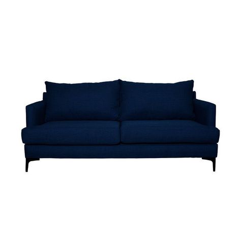 Sofá Aldara Chenille Tipo Lino Azul 2C-0