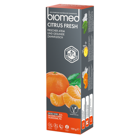 pasta dental natural BIOMED Citrus Fresh 100g, para toda la familia-2