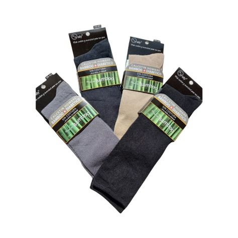 Pack De 4 Pares De Calcetines Diabeticos/Bambú De Vestir Hombre-0