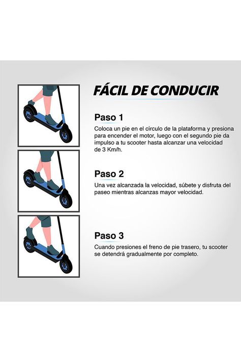 Scooter Eléctrico Plegable 10 Km/h Go Fun Azul-4