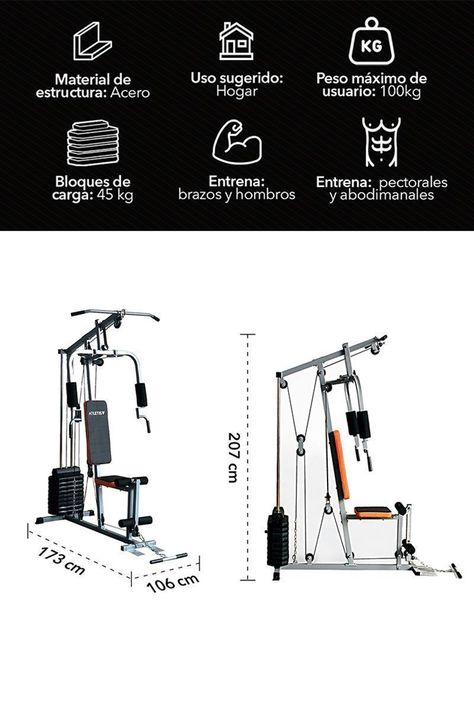 Home Gym Multifuncional TF-3000 Gris-2