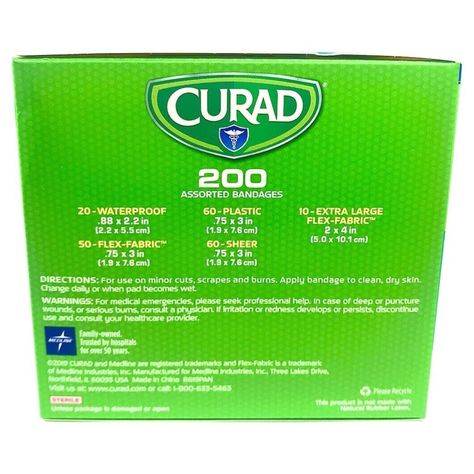 Box 200 Uu Parche Curita Tela Flexible Varios Tamaños Curad-4