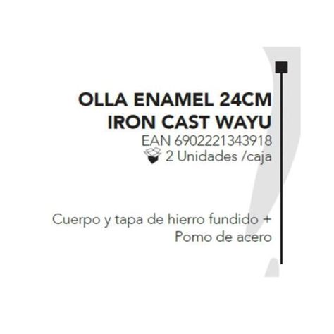 OLLA ENAMEL 24CM IRON CAST WAYU-1