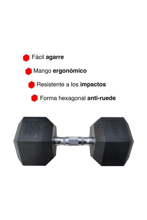 Mancuerna Hexagonal 25 Kg Negro-4