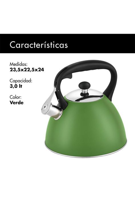 Tetera Acero Inoxidable 3 Litros Verde-2