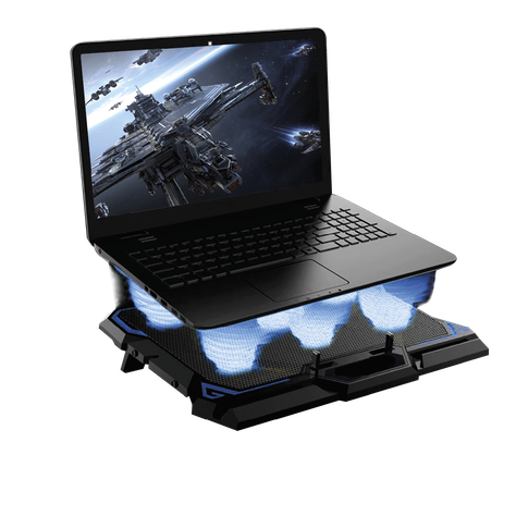 Ventilador de Notebook Gamer 6 Aspas Luz Led Azul Reptilex-1