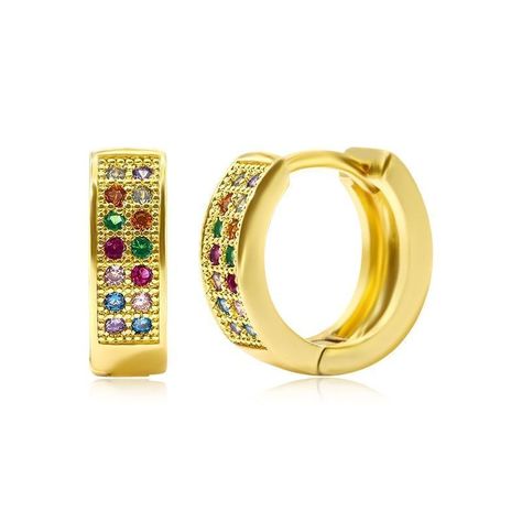 Aros Argollas Dorado pendiente con colores varios-0