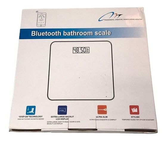 Balanza Digital De Baño Hasta 180 Kg Bluetooth Negra Lcd-1