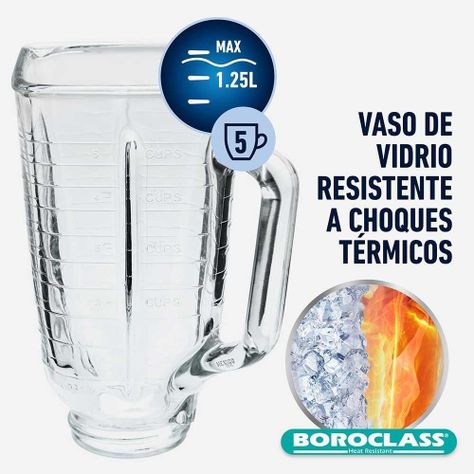 Vaso vidrio Boroclass® 1.25 lt licuadoras Oster®-1
