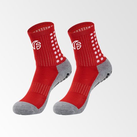 Media Bamboo Anti-Slip Corta Roja-0