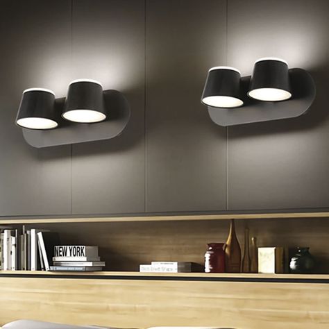 Apliqué Elegante Doble Decorativo LED Movible 10W Negro-4
