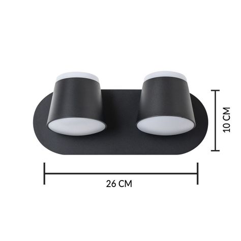Apliqué Elegante Doble Decorativo LED Movible 10W Negro-2