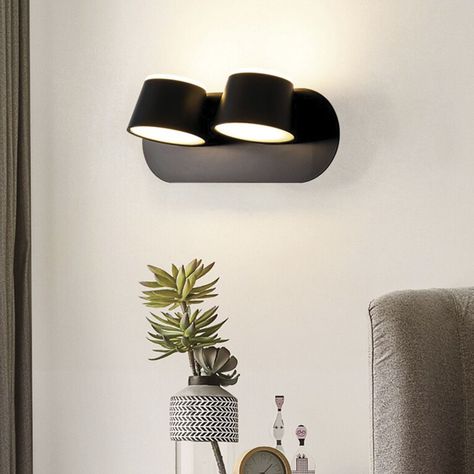 Apliqué Elegante Doble Decorativo LED Movible 10W Negro-5